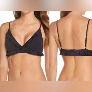 BECCA Black Ruffle Bikini Top